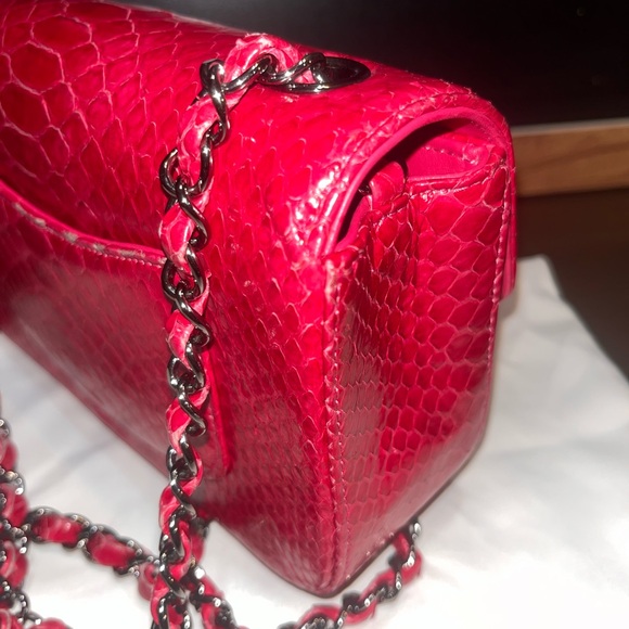 CHANEL Fuchsia Pink Python Mini Bag - Picture 4 of 13